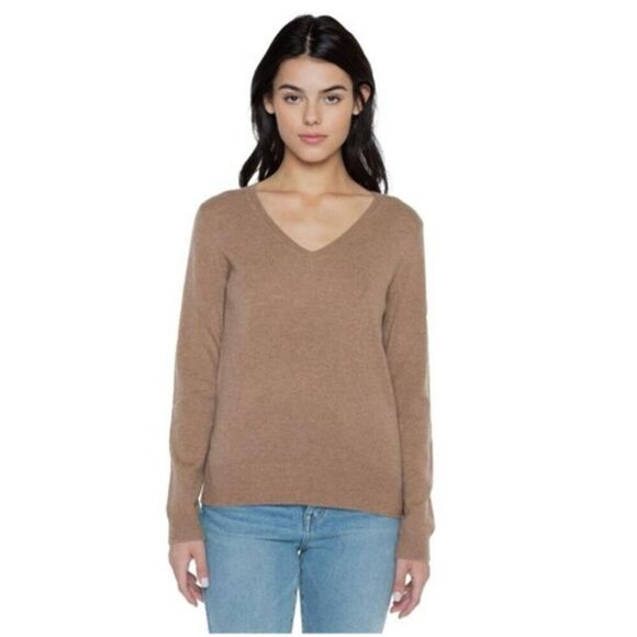 Charter club Cashmere Sweater Womens‎ Medium V-Neck Pullover Academia Neutral - Picture 1 of 8
